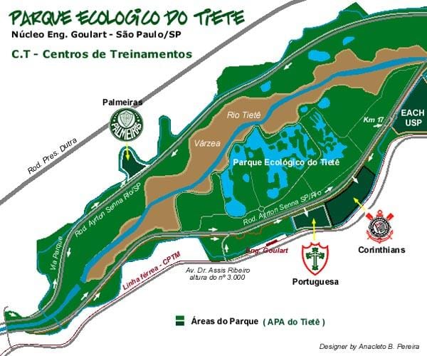 Mapa Tiete Ekološki Park