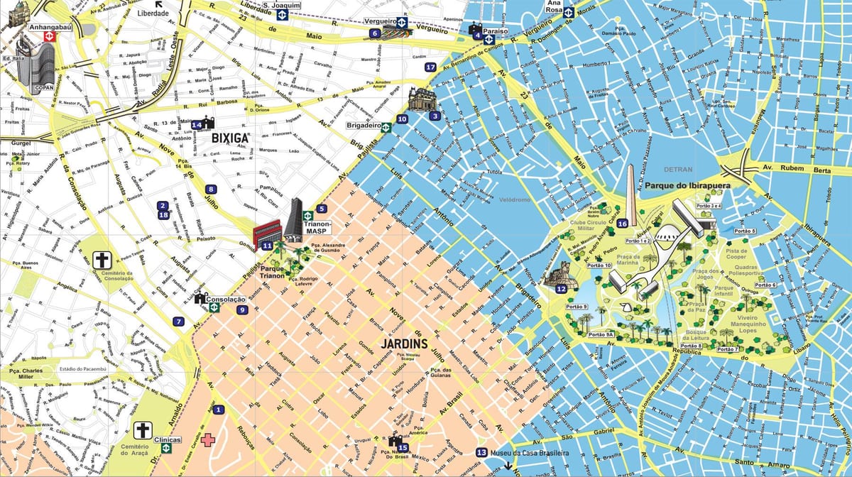 Mapa turizam u Sâo Paulo