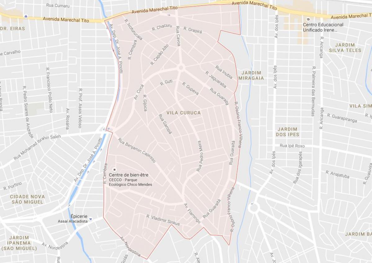 Mapa Vila Curuçá Sao Paulo