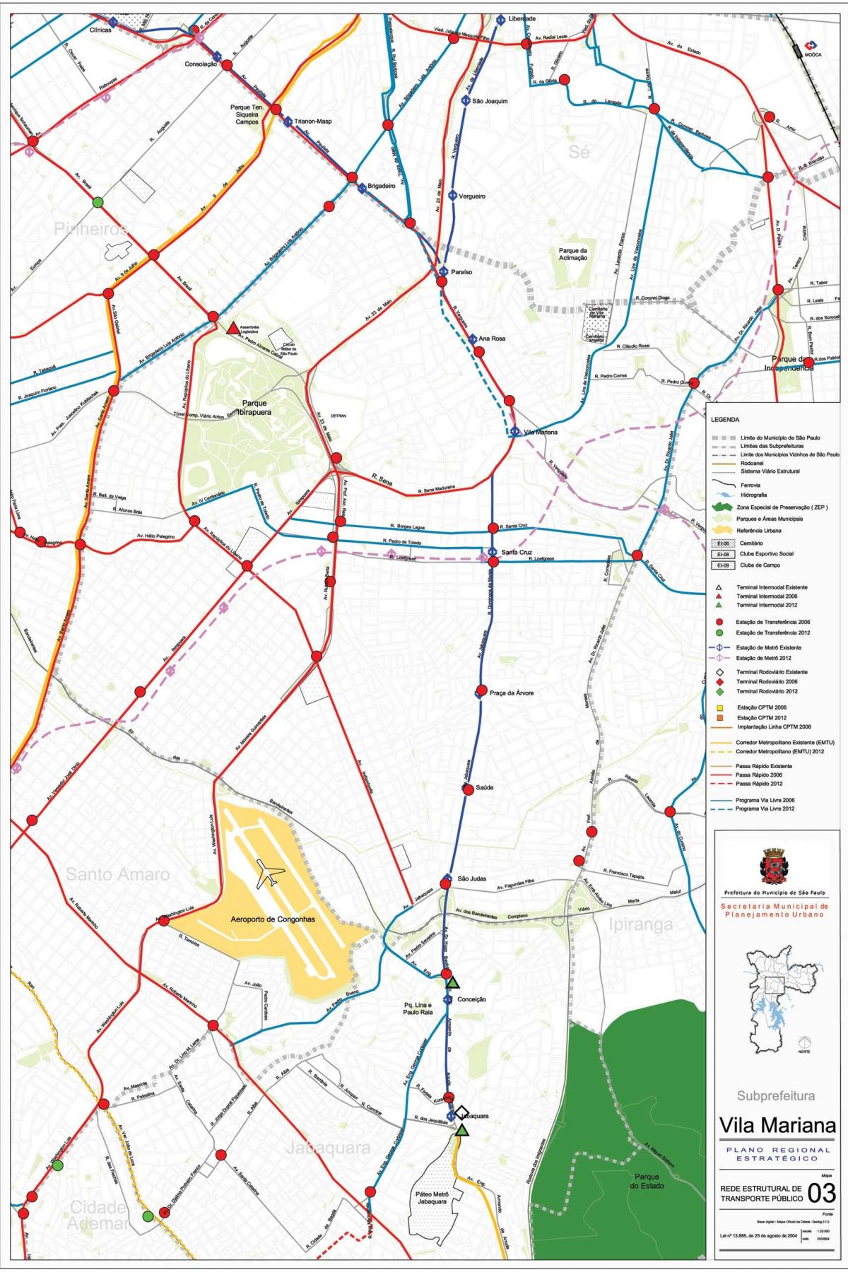 Mapa Vila Mariana Sao Paulo - Javni prijevoz