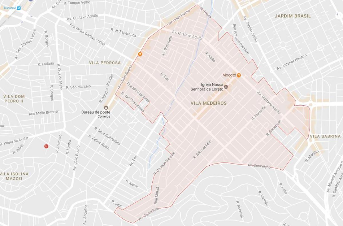 Mapa Vila Medeiros Sao Paulo