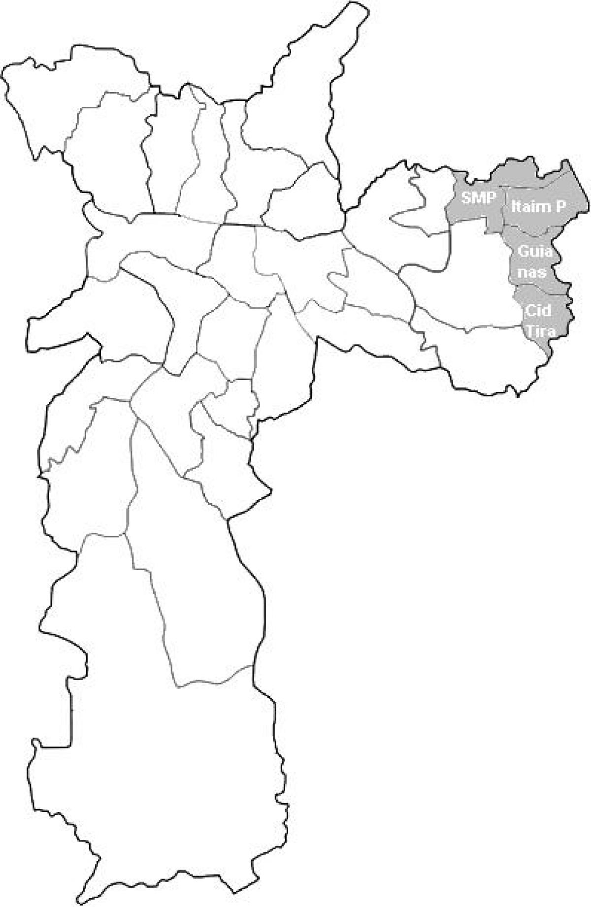 Mapa zoni Leste 2 Sao Paulo