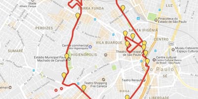 Mapa Corrida Međunarodni Sao Silvestre