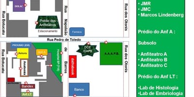 Mapa federalni univerziteta u Sâo Paulo - UNIFESP