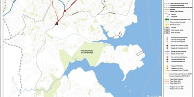 Mapa M'Boi Mirim Sao Paulo - Javni prijevoz