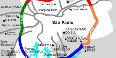 Mapa Mário Covas autoput - SP 21