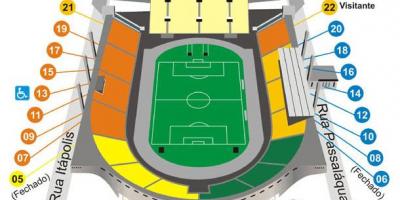 Mapa Pacaembu Sao Paulo stadion