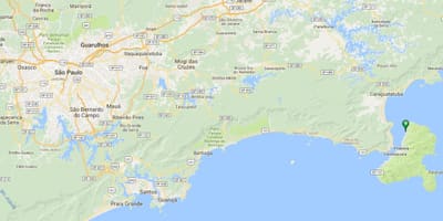 Mapa plaži Kasno Clube de Santos