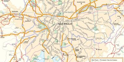 Mapa pristup putevi Sao Paulo