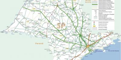 Mapa Sao Paulo autoputevi