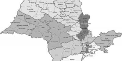 Mapa Sao Paulo crni i bijeli