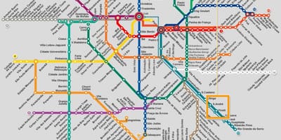 Mapa Sao Paulo mreže metro