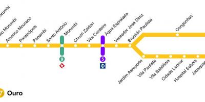Mapa Sao Paulo vozu - Line 17 - Zlato