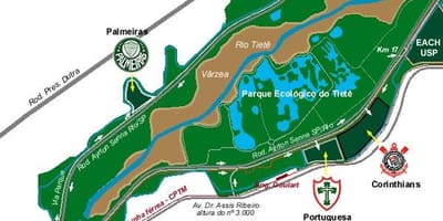 Mapa Tiete Ekološki Park